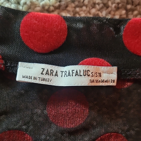 Zara Black and Red Polka Dot Blouse - Picture 2 of 3